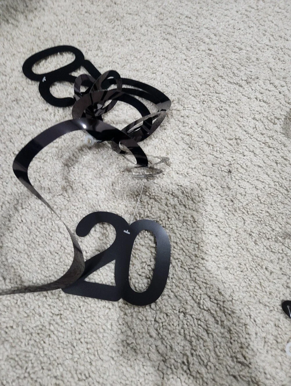 Black Metallic '20' Party Garland Banner